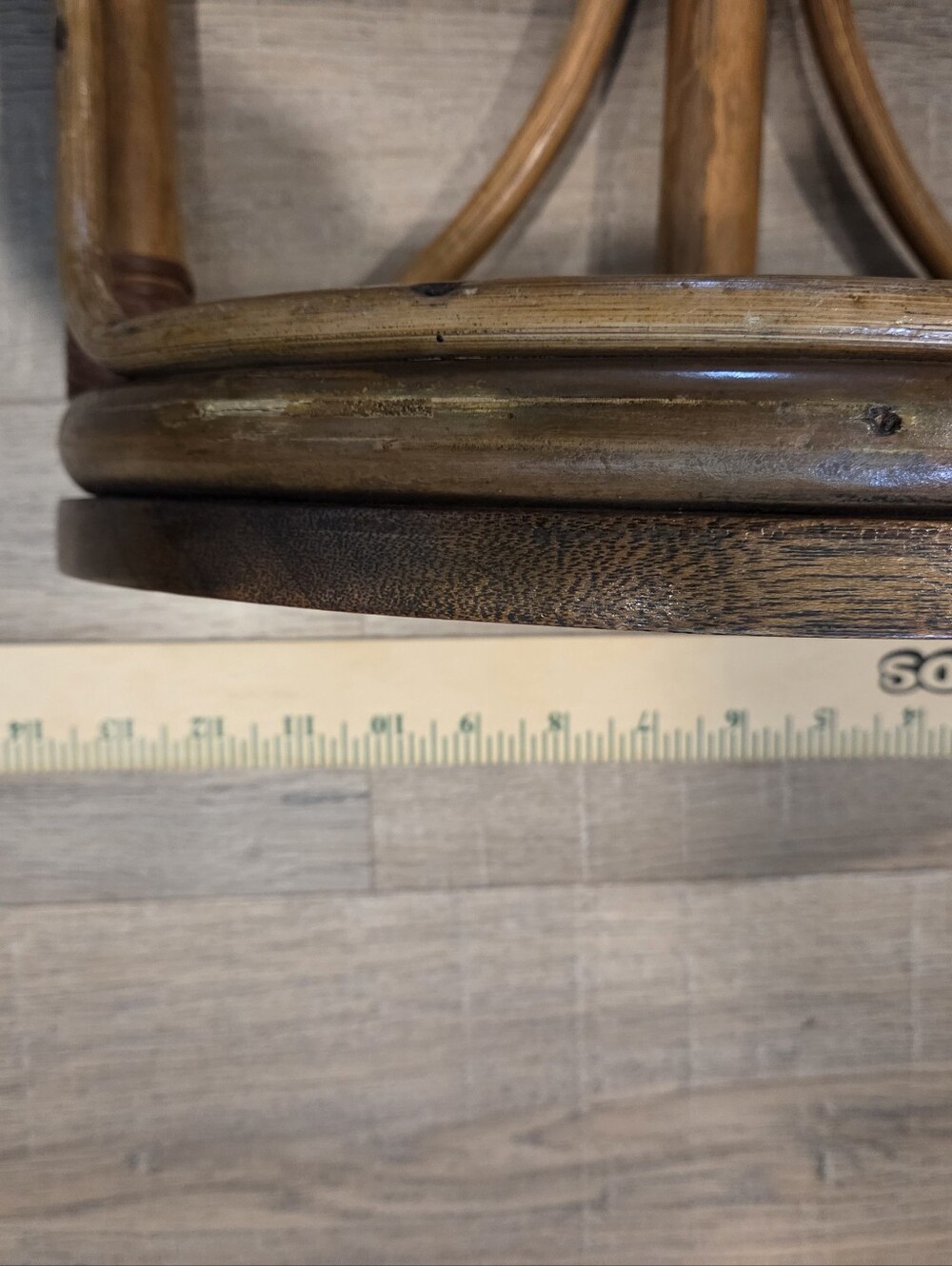 Vtg Pair Rattan Bentwodd Hanging Half Round Shelves Woid 13×10×6.5 - Picture 11 of 11